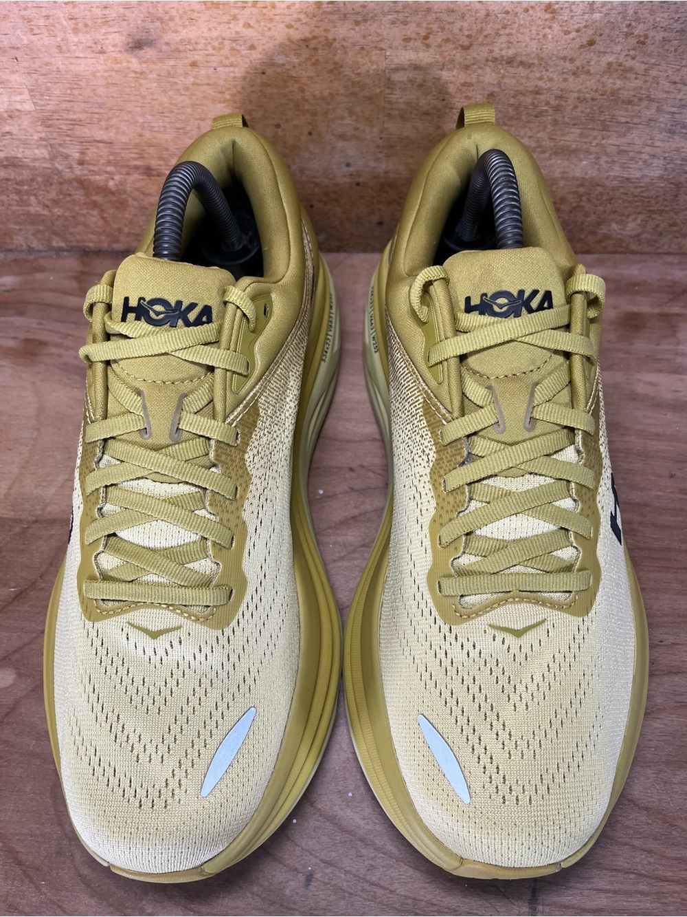 Hoka One One Bondi 8 Womens Size 9.5 Running Shoes Sneakers Golden Lichen - Picture 4 of 13